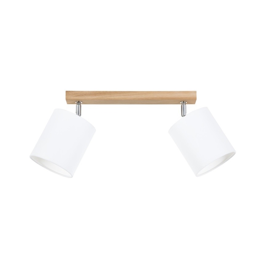 Foco APRILLIA 2xE27/25W/230V roble blanco - Certificado FSC