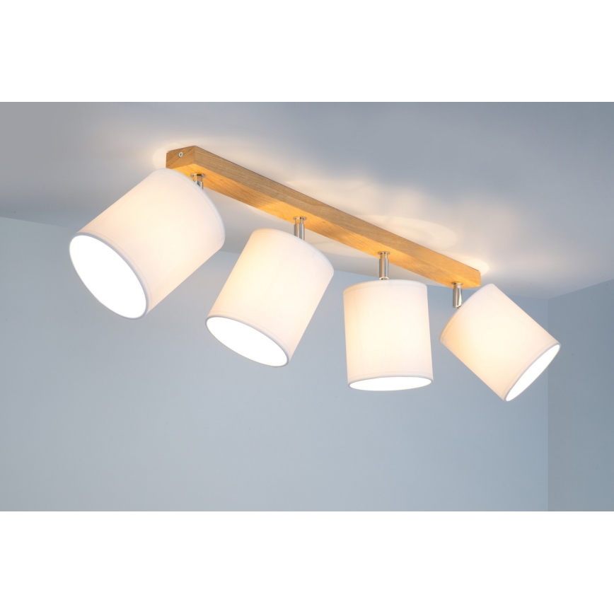Foco APRILLIA 4xE27/25W/230V roble blanco