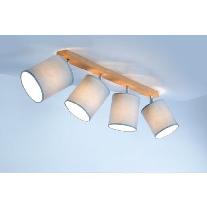 Foco APRILLIA 4xE27/25W/230V gris roble - certificado FSC
