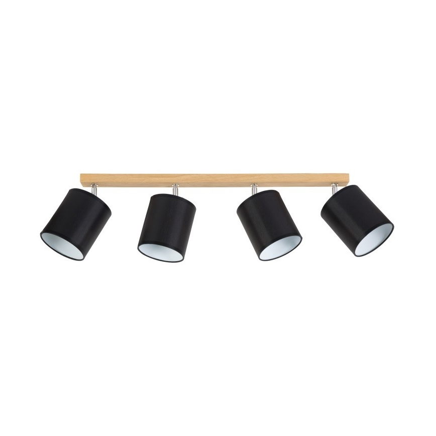 Foco APRILLIA 4xE27/25W/230V roble negro - Certificado FSC