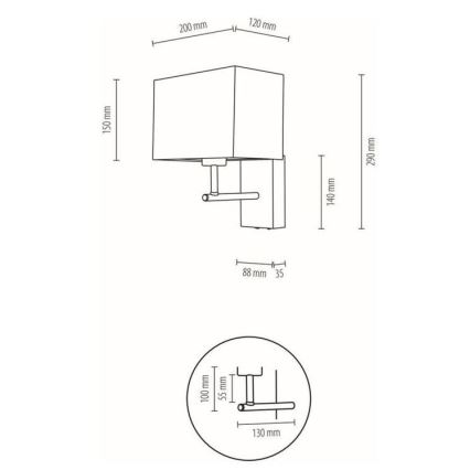 Aplique BOHO 1xE27/25W/230V roble – FSC Certificado