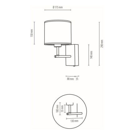 Aplique BOHO 1xE27/25W/230V roble – FSC Certificado