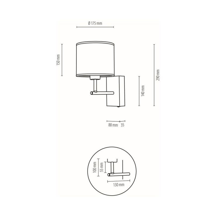 Aplique BOHO 1xE27/25W/230V roble – FSC Certificado