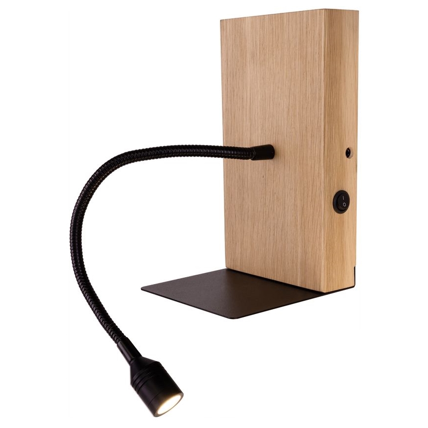 Aplique LECTOR LED/2,5W/230V USB roble – FSC Certificado