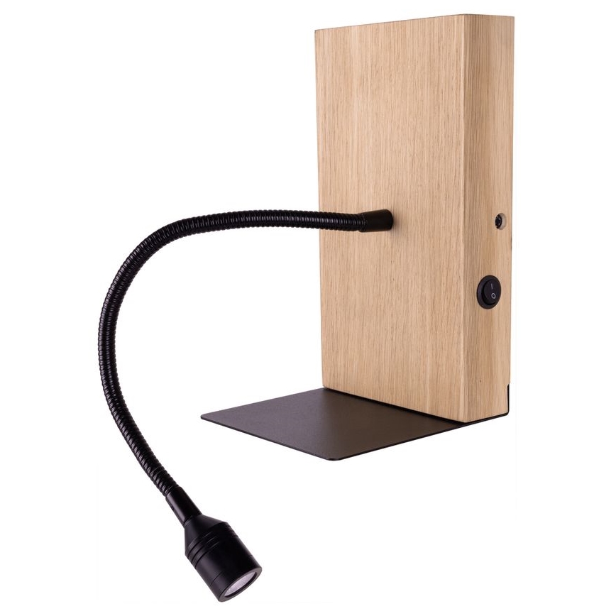 Aplique LECTOR LED/2,5W/230V USB roble – FSC Certificado