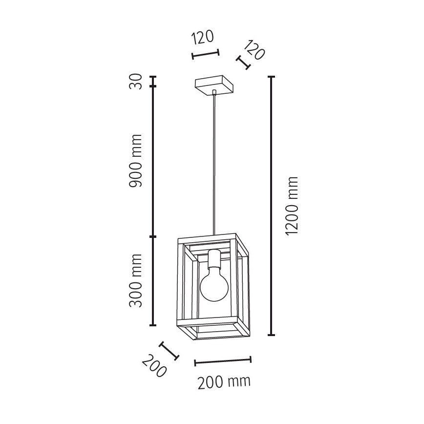 Lámpara colgante KAGO 1xE27/60W/230V roble mate