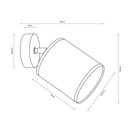 Foco de pared BOHO 1xE27/25W/230V roble - certificado FSC