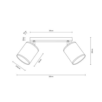 Foco de techo BOHO 2xE27/25W/230V roble - certificado FSC