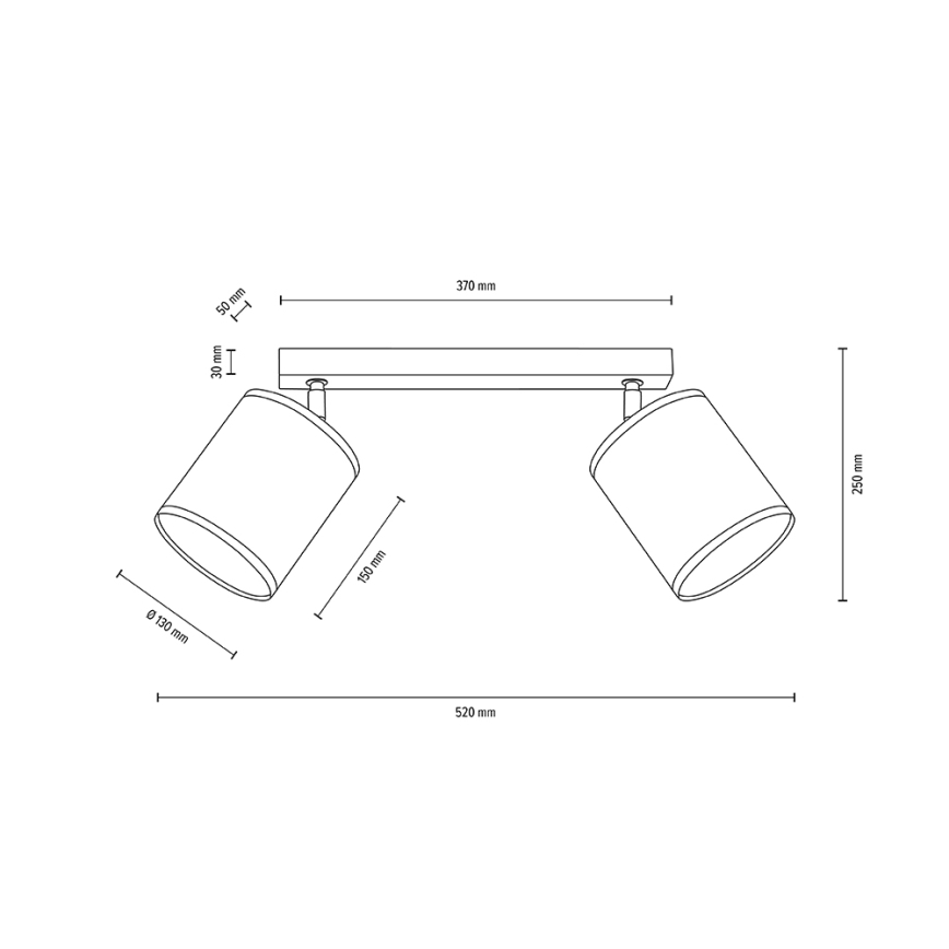 Foco de techo BOHO 2xE27/25W/230V roble - certificado FSC