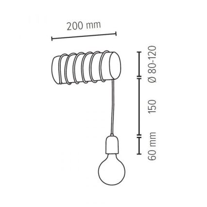 Aplique TRABO 1xE27/60W/230V - Certificado FSC