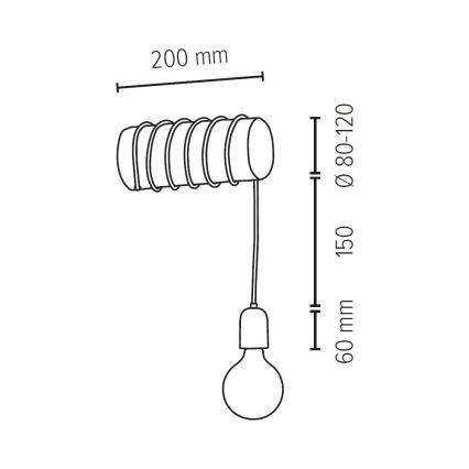 Aplique de pared TRABO 1xE27/25W/230V pino - certificado FSC