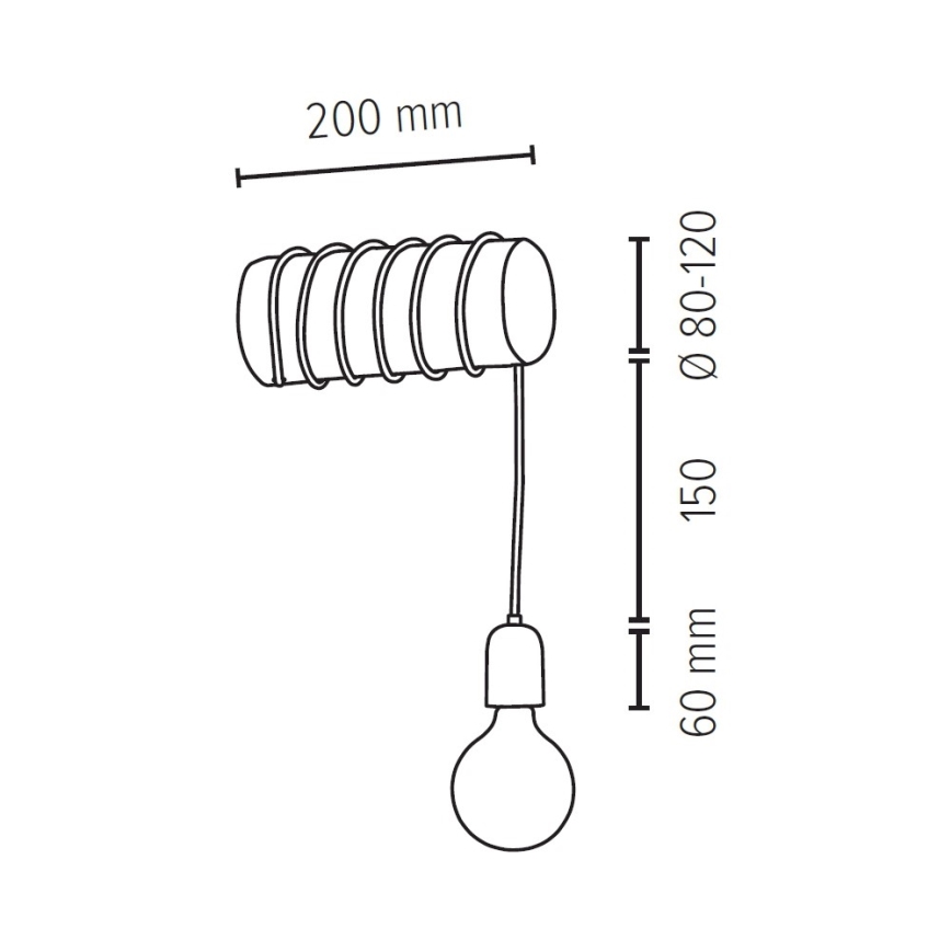 Aplique de pared TRABO 1xE27/25W/230V pino - certificado FSC