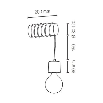 Aplique TRABO 1xE27/60W/230V – Certificado FSC