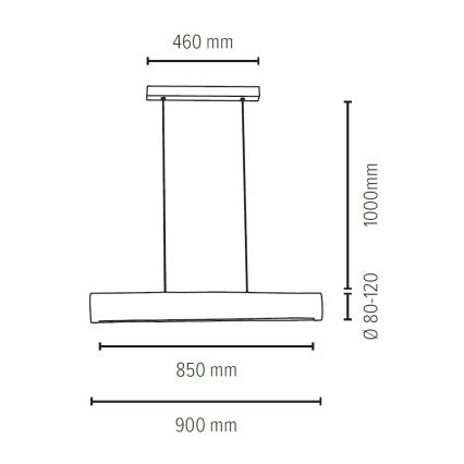 LED Lámpara colgante regulable LUCAS LED/25,5W/230V