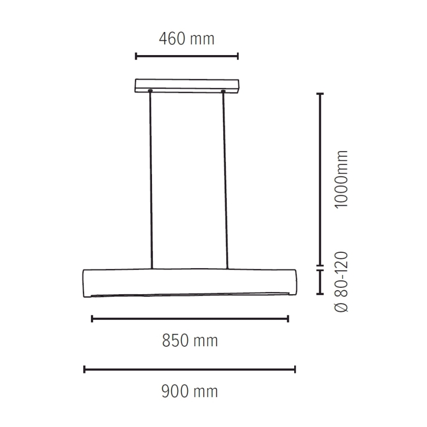 LED Lámpara colgante regulable LUCAS LED/25,5W/230V