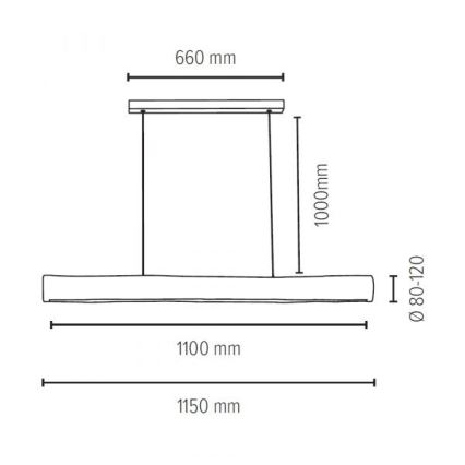 LED Lámpara colgante regulable LUCAS LED/33W/230V pino – Certificado FSC