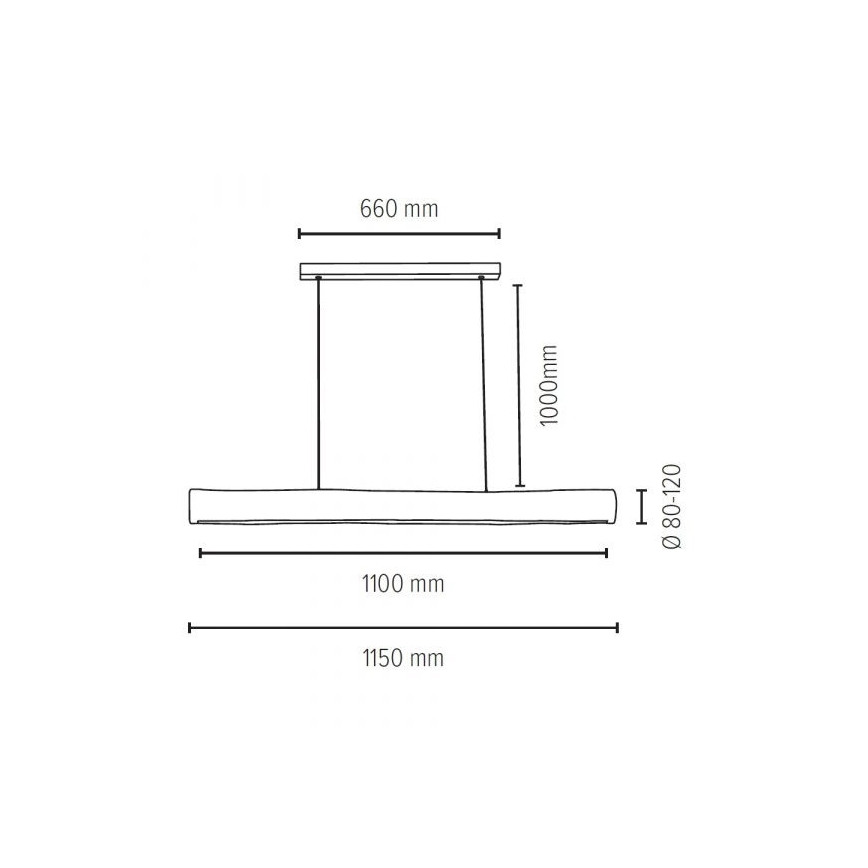 LED Lámpara colgante regulable LUCAS LED/33W/230V pino – Certificado FSC