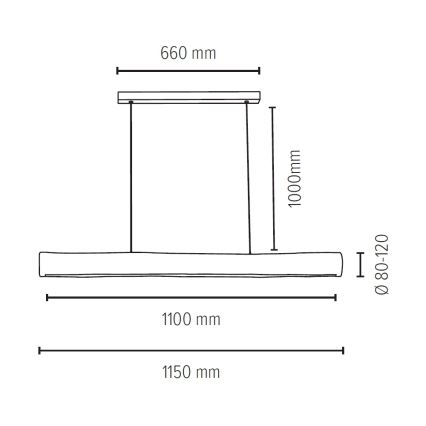 Lámpara de araña LED regulable en ramal LUCAS LED/33W/230V pino - certificado FSC