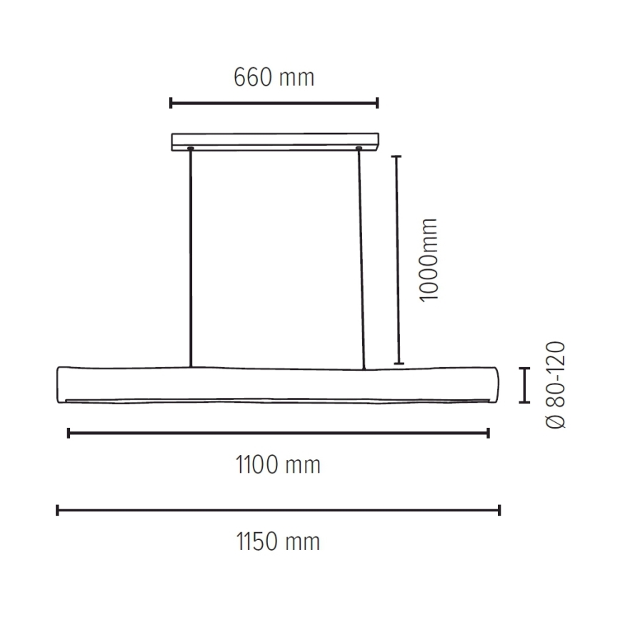 Lámpara de araña LED regulable en ramal LUCAS LED/33W/230V pino - certificado FSC