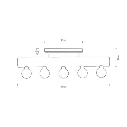 Lámpara de techo TRABO 5xE27/60W/230V pino – Certificado FSC