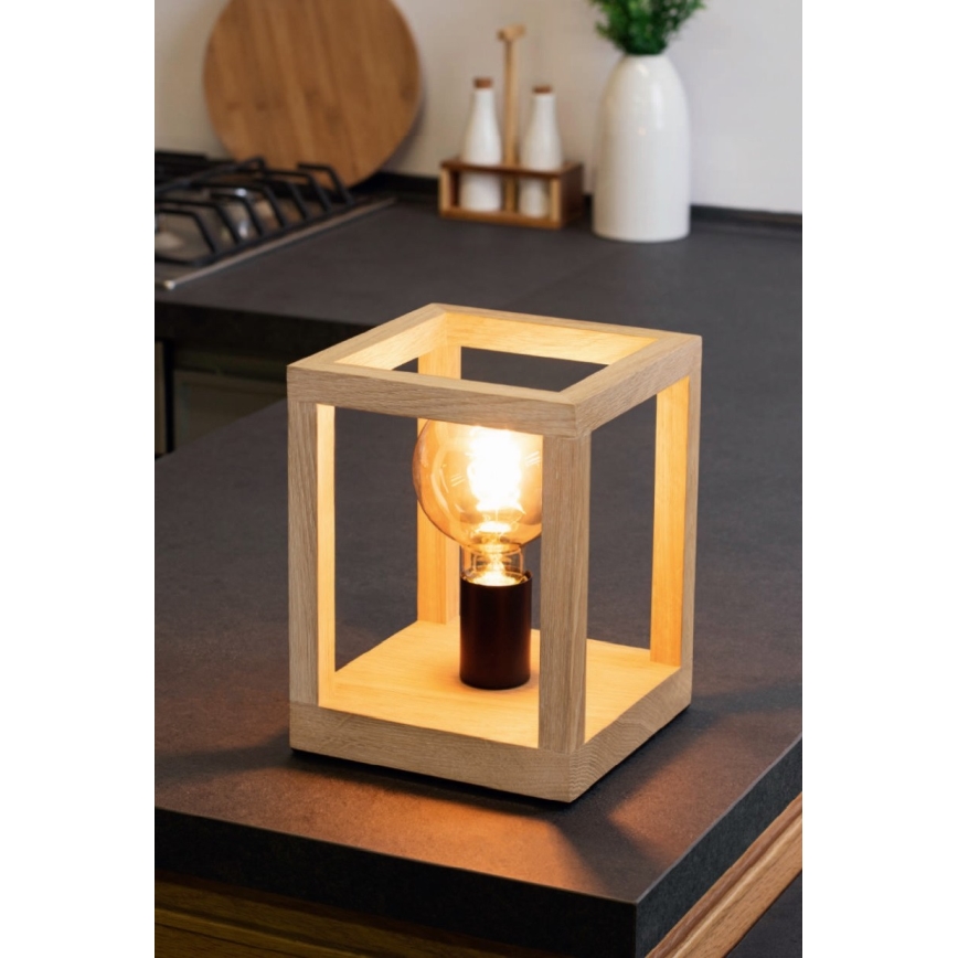 Lámpara de mesa KAGO 1xE27/60W/230V roble mate – Certificado FSC