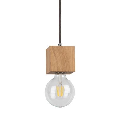 Lámpara de araña colgante TRONGO 1xE27/60W/230V roble - Certificación FSC