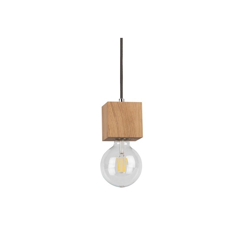 Lámpara de araña colgante TRONGO 1xE27/60W/230V roble - Certificación FSC