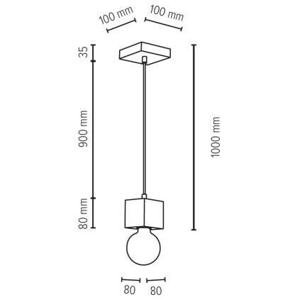 Lámpara de araña colgante TRONGO 1xE27/60W/230V roble - Certificación FSC
