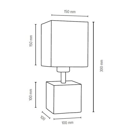 Lámpara de mesa TRONGO SQUARE 1xE27/25W/230V roble