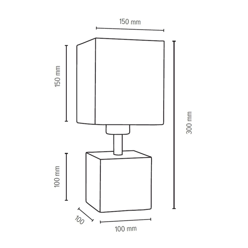 Lámpara de mesa TRONGO SQUARE 1xE27/25W/230V roble