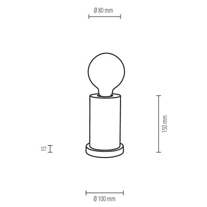 Lámpara de mesa TASSE 1xE27/25W/230V haya