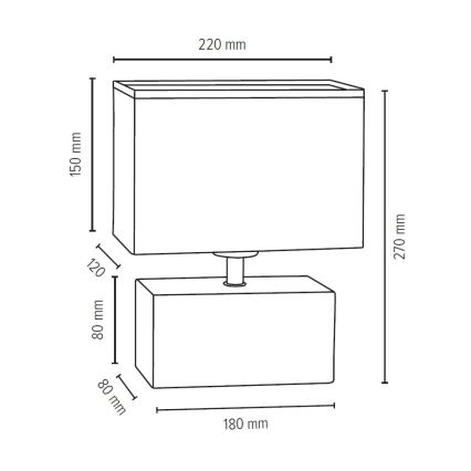 Lámpara de mesa THEO 1xE27/25W/230V roble