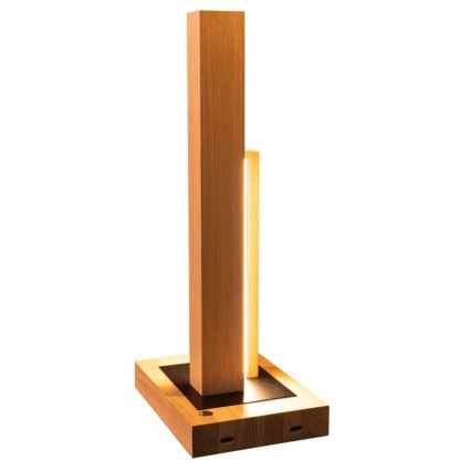 Lámpara de mesa LED regulable SOHO BLACK LED/10W/230V 45 cm roble