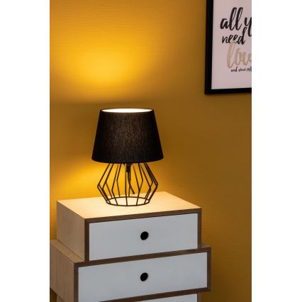 Foco - Lámpara de mesa MANGOO 1xE27/40W/230V negro