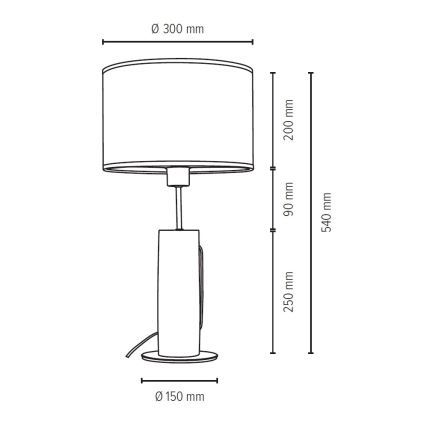 Lámpara de mesa PINO 1xE27/40W/230V - Certificado FSC