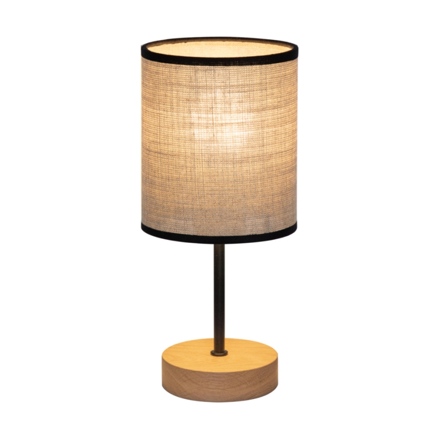 Lámpara de mesa NEGRO 1xE27/25W/230V roble