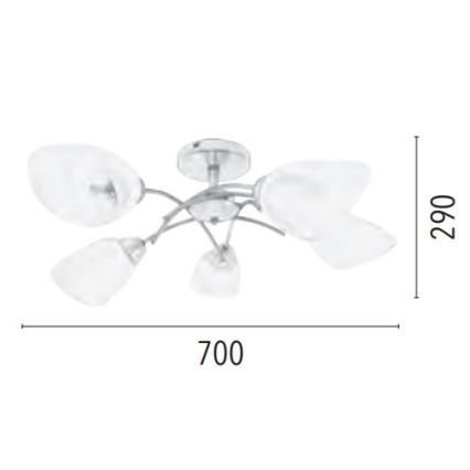Lámpara de techo VILETTA 5xE27/60W/230V