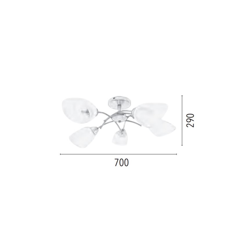 Lámpara de techo VILETTA 5xE27/60W/230V