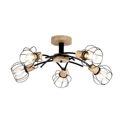 Lámpara de techo VIVIANE 5xE27/60W/230V roble