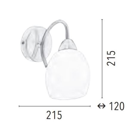 Aplique PISA 1xE27/60W/230V