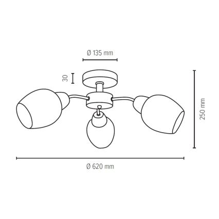 Lámpara de techo PARMA 3xE27/40W/230V - Certificado FSC
