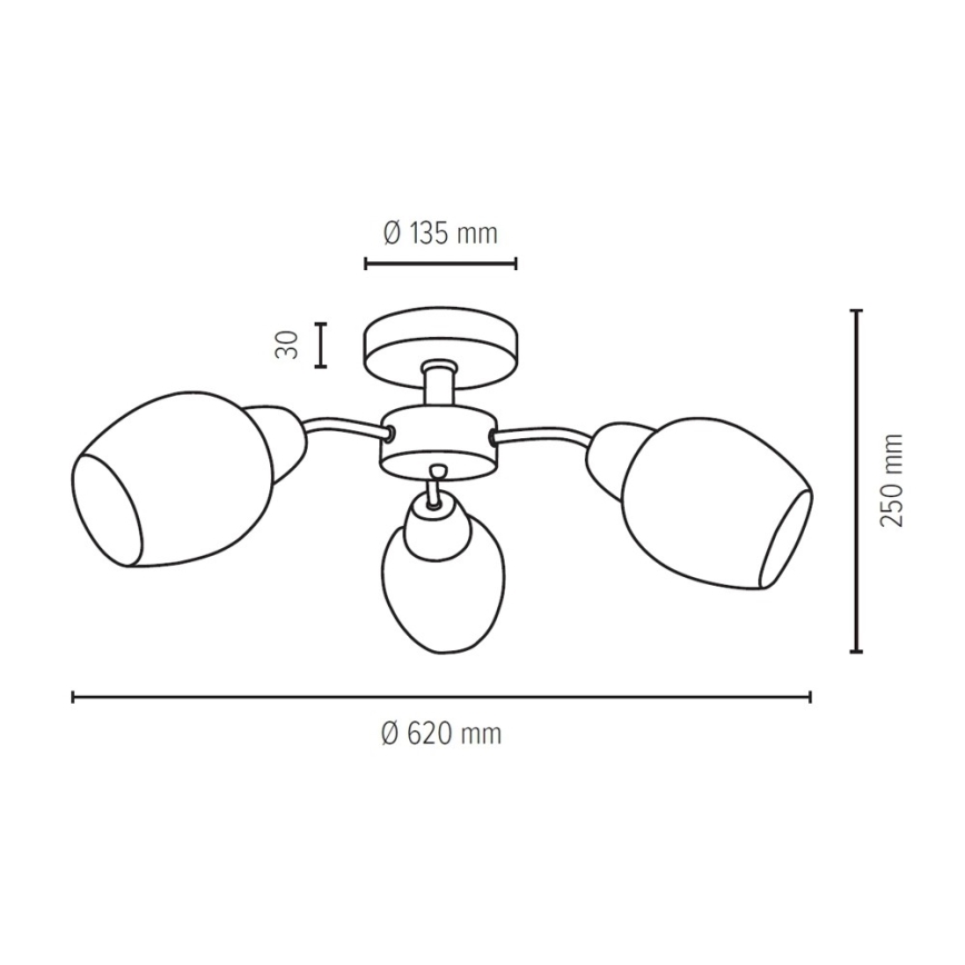 Lámpara de techo PARMA 3xE27/40W/230V - Certificado FSC