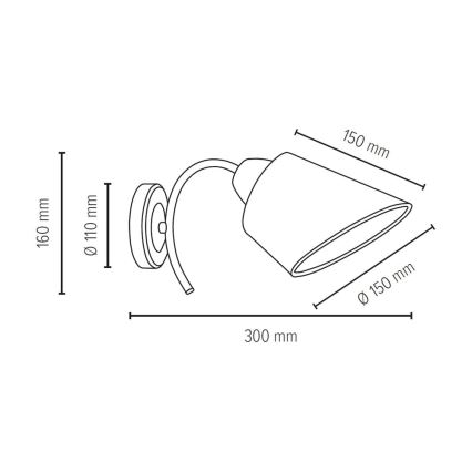 Aplique METTE 1xE27/40W/230V - Certificado FSC