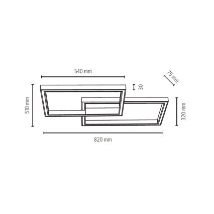 LED Plafón regulable RAMME LED/48W/230V + CR roble mate - Certificado FSC