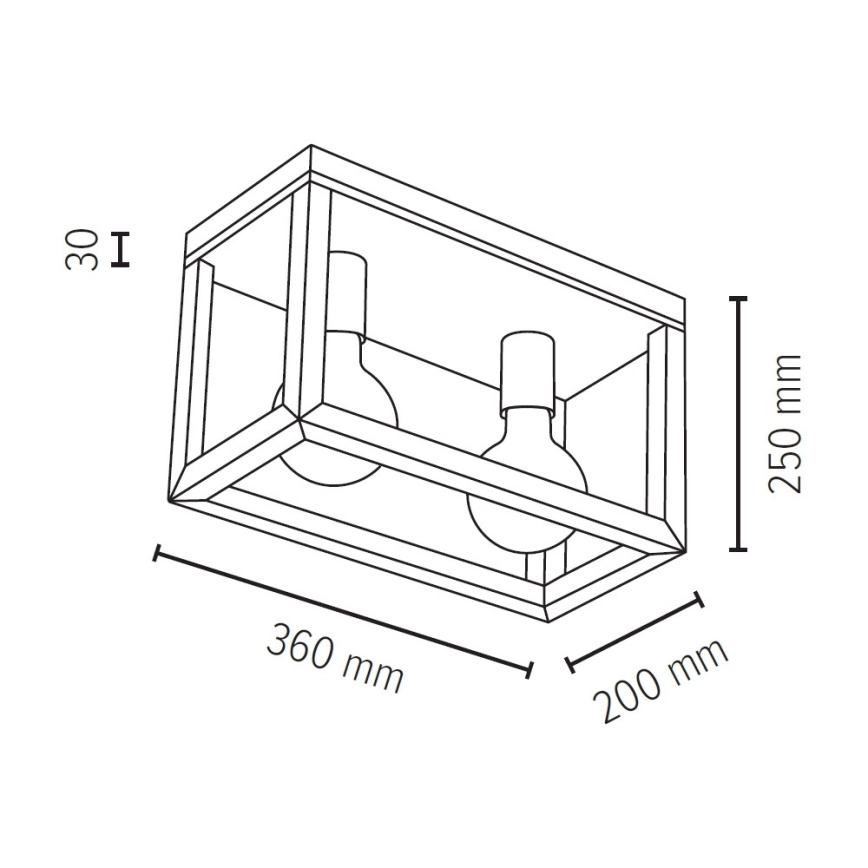 Plafón KAGO 2xE27/60W/230V roble mate - Certificado FSC