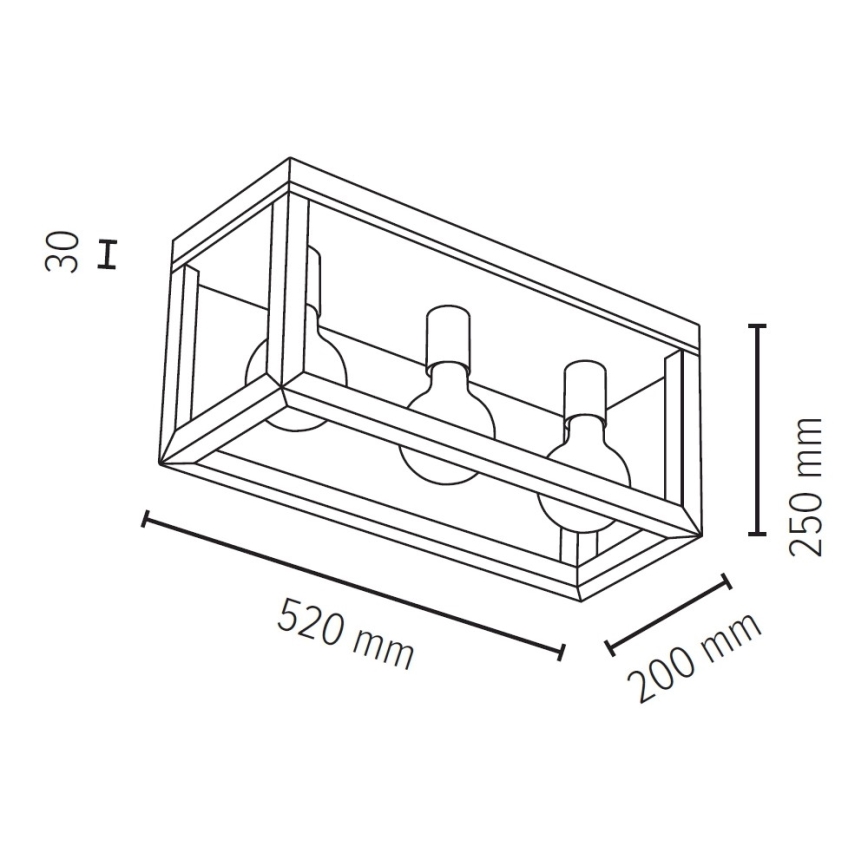 Plafón KAGO 3xE27/60W/230V roble mate - Certificado FSC