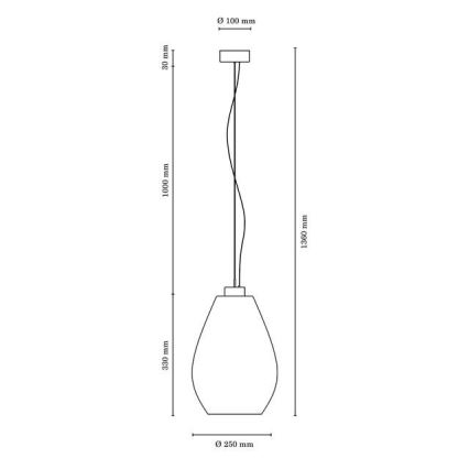 Lámpara colgante PIRO 1xE27/60W/230V - Certificado FSC