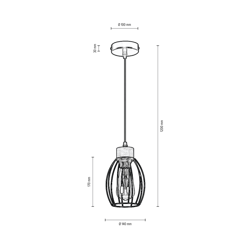 Lámpara colgante GUNNAR 1xE27/60W/230V roble - Certificado FSC