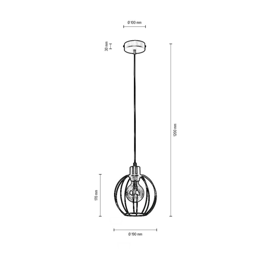 Lámpara colgante BERIS 1xE27/60W/230V