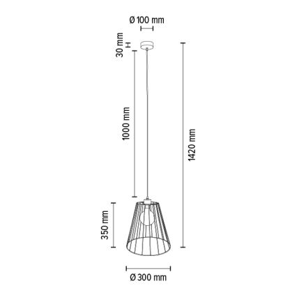 Lámpara colgante ORAZIO 1xE27/60W/230V roble - Certificado FSC